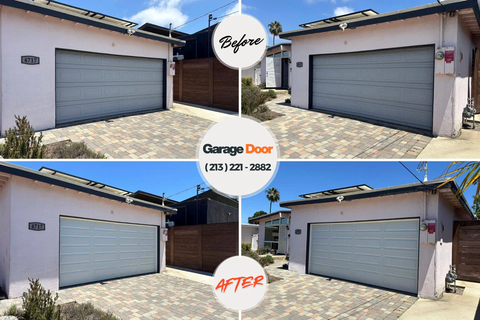 Before and after: garage door repair Bossier City, LA